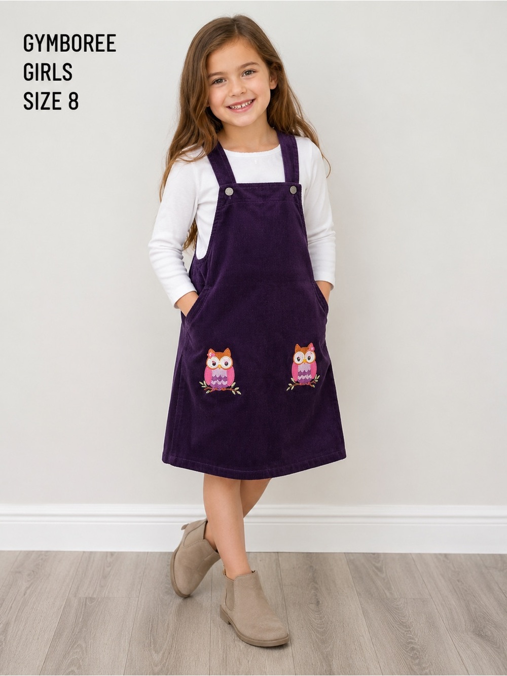 Gymboree Girls Purple Corduroy Owl Jumper fashionista Dress
Size 8